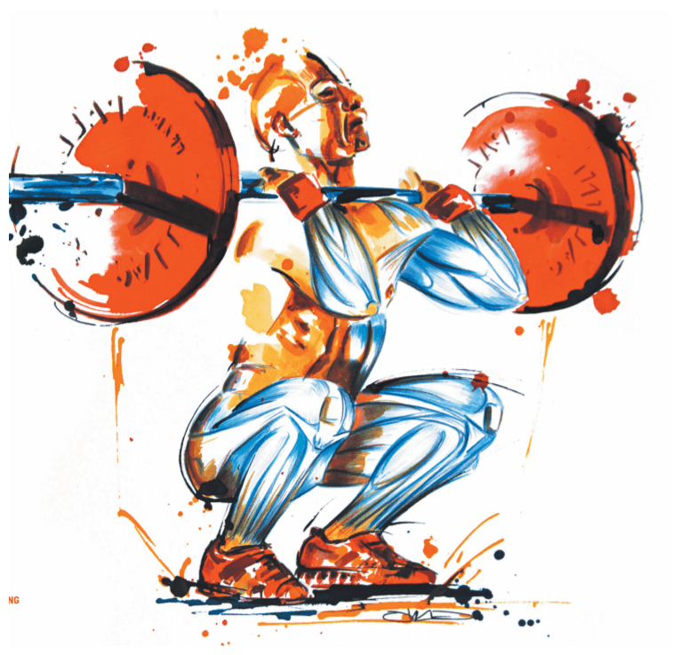 Squat barre devant (front squat)